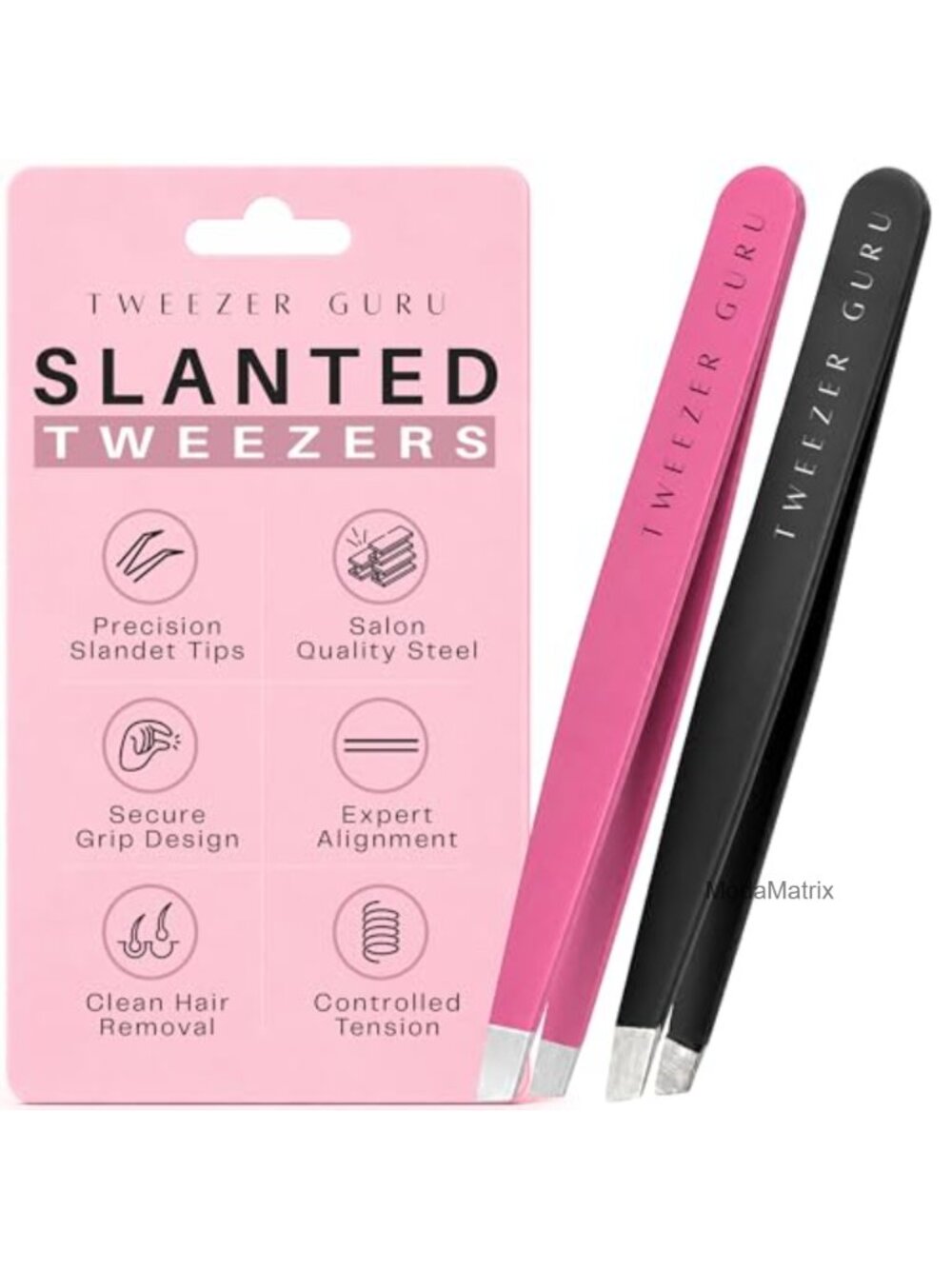 Precision Slant Pointed Stainless Steel Tweezers Set for Ingrown Hair